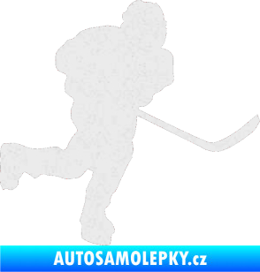 Samolepka Hokejista 017 pravá Ultra Metalic bílá