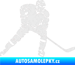 Samolepka Hokejista 026 pravá Ultra Metalic bílá