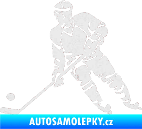 Samolepka Hokejista 027 levá Ultra Metalic bílá