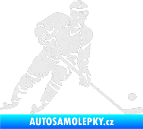 Samolepka Hokejista 027 pravá Ultra Metalic bílá