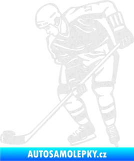 Samolepka Hokejista 029 levá Ultra Metalic bílá