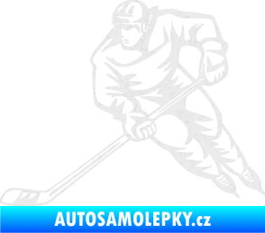 Samolepka Hokejista 030 levá Ultra Metalic bílá