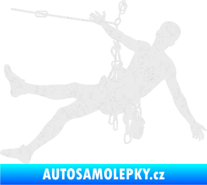 Samolepka Horolezec 002 pravá Ultra Metalic bílá
