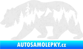 Samolepka Hory s medvědem levá Ultra Metalic bílá