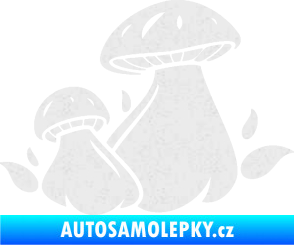 Samolepka Houby 002 pravá Ultra Metalic bílá