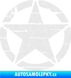 Samolepka Hvězda army 008 narušená Ultra Metalic bílá