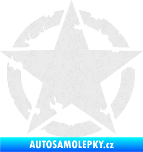 Samolepka Hvězda US Army 003 narušená Ultra Metalic bílá