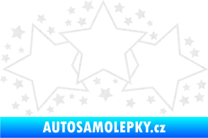 Samolepka Hvězdy a hvězdičky dekor Ultra Metalic bílá