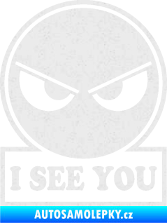 Samolepka I see you smajlík Ultra Metalic bílá