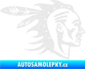 Samolepka Indián 003 pravá Ultra Metalic bílá