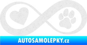 Samolepka Infinity 002 srdce a tlapka levá Ultra Metalic bílá