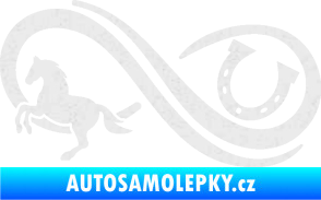 Samolepka Infinity 005 levá koník s podkovou Ultra Metalic bílá