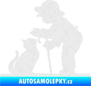 Samolepka Interiér 002 pravá dítě s kočičkou Ultra Metalic bílá