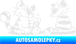 Samolepka Interiér 010 levá kočičky Ultra Metalic bílá