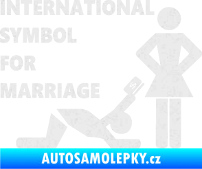 Samolepka International symbol for marriage Ultra Metalic bílá