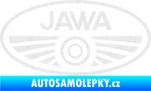 Samolepka Jawa logo Ultra Metalic bílá