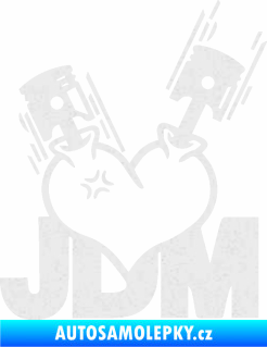 Samolepka JDM heart  Ultra Metalic bílá