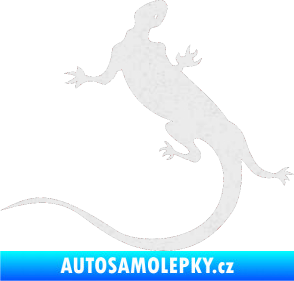 Samolepka Ještěrka 004 levá Ultra Metalic bílá
