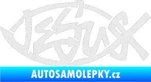 Samolepka Jesus rybička 001 křesťanský symbol Ultra Metalic bílá