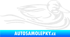 Samolepka Kachna 003 pravá ve vodě Ultra Metalic bílá