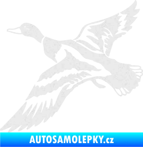 Samolepka Kachna divoká 001 levá kačer Ultra Metalic bílá