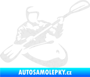 Samolepka Kajakář 004 pravá Ultra Metalic bílá
