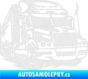 Samolepka Kamion 002 pravá nákladní auto Ultra Metalic bílá
