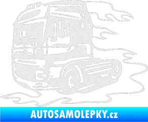 Samolepka Kamion 003 levá nákladní auto Ultra Metalic bílá