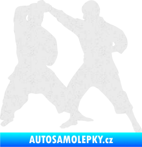 Samolepka Karate 013 pravá souboj Ultra Metalic bílá