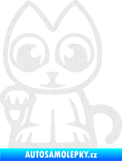 Samolepka Kočička lucky cat JDM levá Ultra Metalic bílá