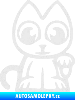 Samolepka Kočička lucky cat JDM pravá Ultra Metalic bílá