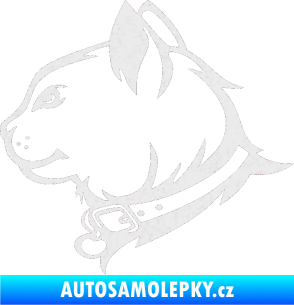 Samolepka Kočka 003 levá Ultra Metalic bílá