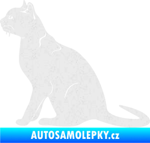 Samolepka Kočka 021 levá Ultra Metalic bílá