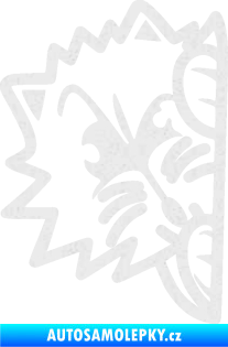 Samolepka Kočka 026 levá kuk Ultra Metalic bílá