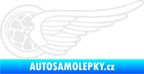 Samolepka Kolo s křídlem levá Ultra Metalic bílá