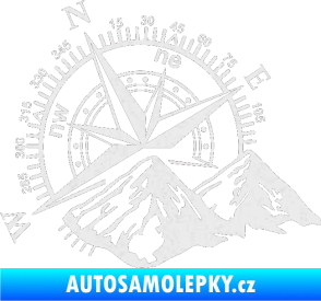 Samolepka Kompas 002 levá hory Ultra Metalic bílá
