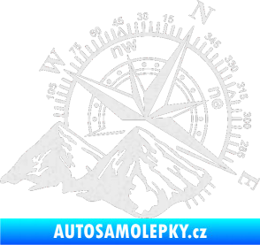 Samolepka Kompas 002 pravá hory Ultra Metalic bílá