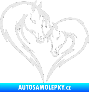 Samolepka Koníci 002 - levá srdíčko kůň s hříbátkem Ultra Metalic bílá