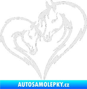 Samolepka Koníci 002 - pravá srdíčko kůň s hříbátkem Ultra Metalic bílá