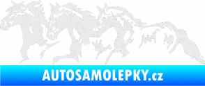 Samolepka Koníci 004 levá stádo Ultra Metalic bílá