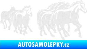 Samolepka Koníci 005 stádo pravá Ultra Metalic bílá