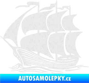 Samolepka Koráb 002 levá Ultra Metalic bílá