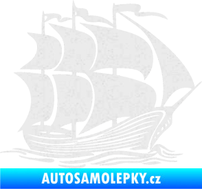 Samolepka Koráb 002 pravá Ultra Metalic bílá