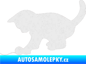 Samolepka Koťátko 001 levá Ultra Metalic bílá