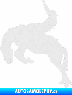 Samolepka Kovboj 001 levá rodeo na koni Ultra Metalic bílá
