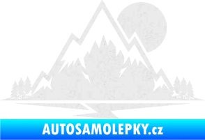 Samolepka Krajina hory 001 pravá Ultra Metalic bílá