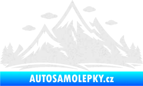 Samolepka Krajina hory 002 pravá Ultra Metalic bílá