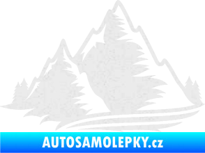 Samolepka Krajina hory 003 levá Ultra Metalic bílá