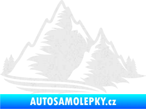 Samolepka Krajina hory 003 pravá Ultra Metalic bílá