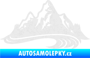 Samolepka Krajina hory 008 pravá Ultra Metalic bílá